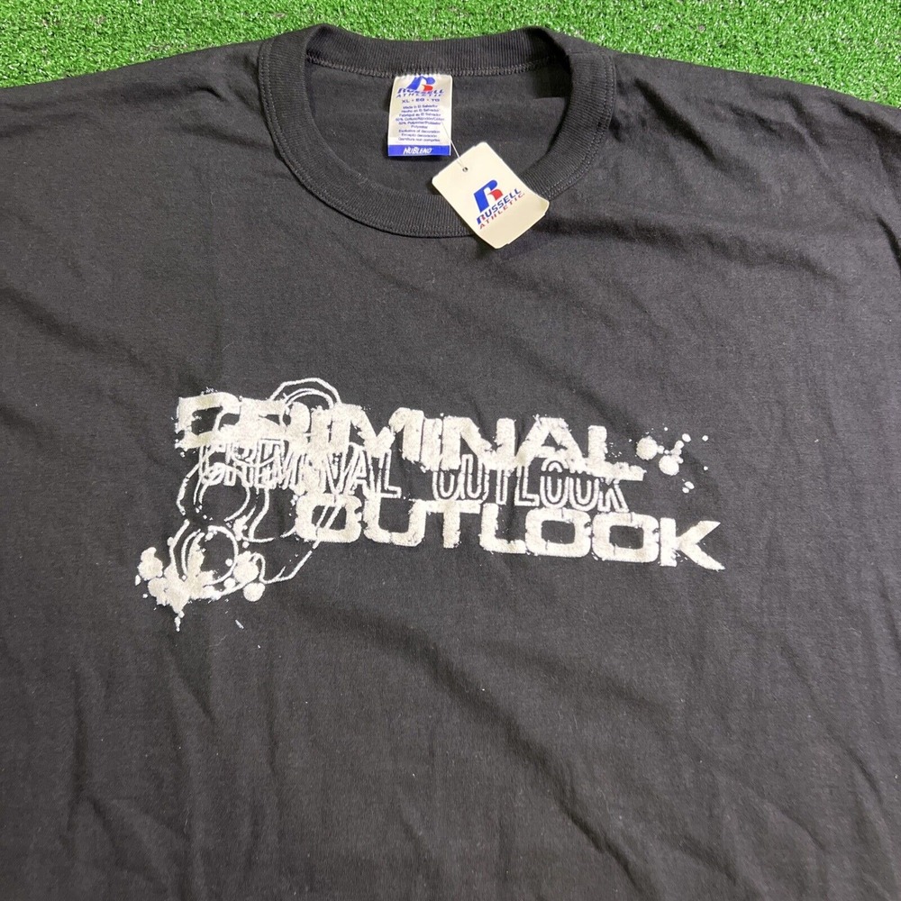 Russell Athletics Criminal Outlook Black T-Shirt Mens Size‎ XL Short Sleeve NWT